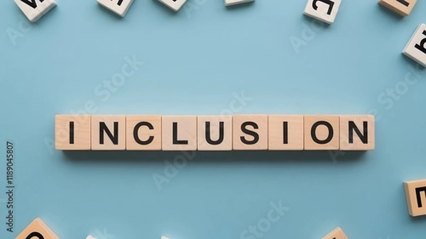 Fototapeta Unity in Diversity: Inclusion in Wood Blocks