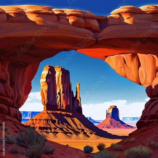 Obraz a valley at sunset