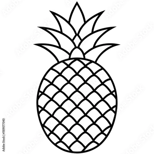 Fototapeta Elegant Pineapple Outline Vector