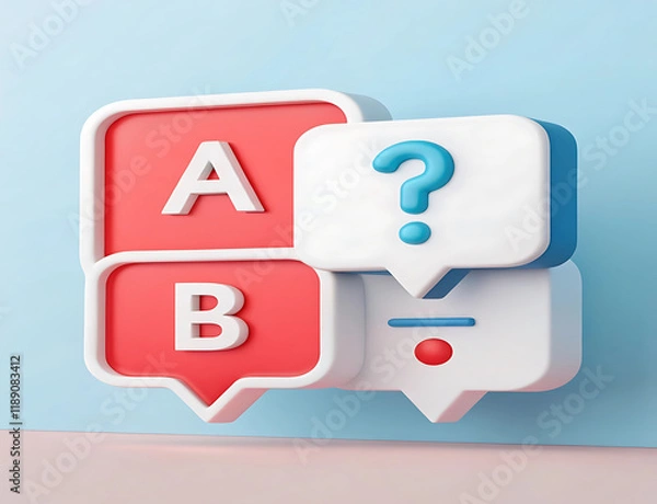 Fototapeta Question Mark and Answer Choices - Quiz Concept