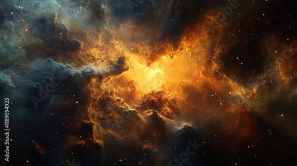 Obraz beautiful cosmic nebula with abstract color gradation