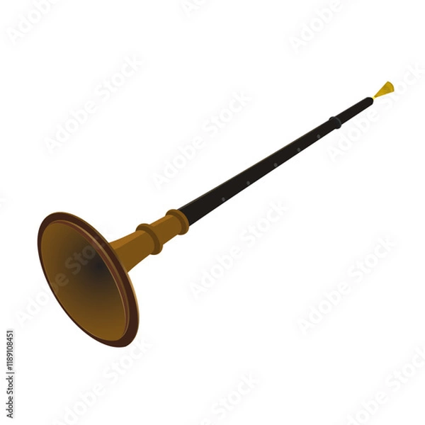 Fototapeta Indian traditional wind music instrument native to south india tamilnadu called nadaswaram.Classical musical instrument icon vector graphic illustration that is editable.Eps10 nadaswaram vector symbol