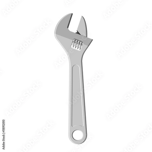 Obraz Adjustable monkey wrench. vector illustration