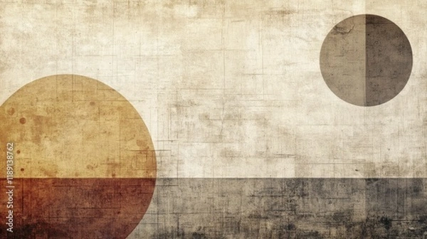 Fototapeta Serene Minimalist Texture Design with Earthy Tones and Contemporary Dot Accents