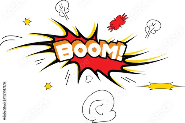 Fototapeta Comic Text Book 'boom'