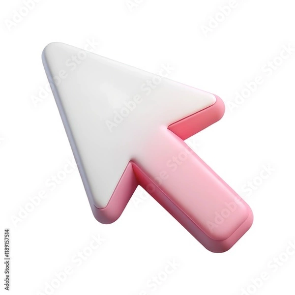 Fototapeta 3d mouse cursor, 3D icon illustration