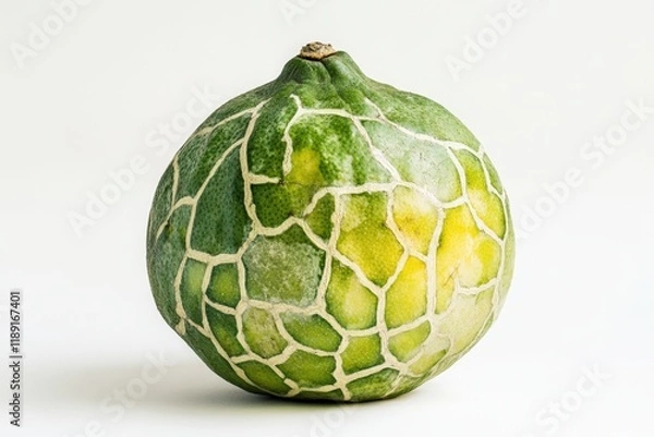 Fototapeta a lime fruit with white veins on a plain background