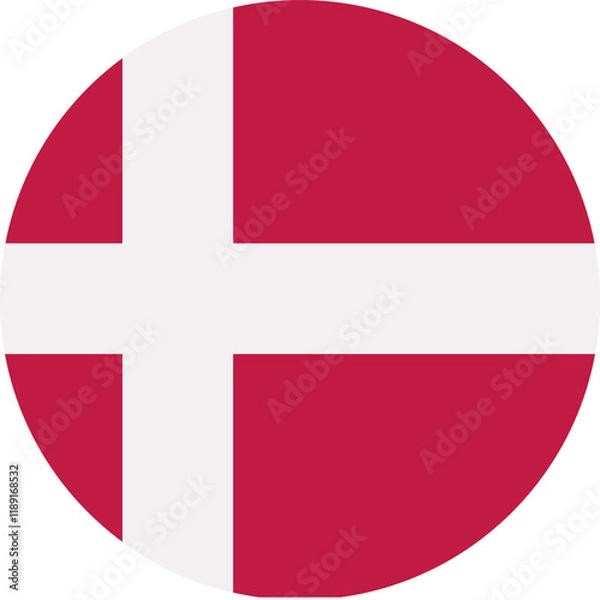 Fototapeta Denmark circle flag