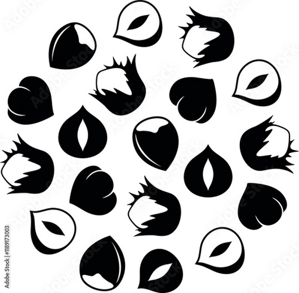Obraz Hazelnut logo. Isolated hazelnut on white background