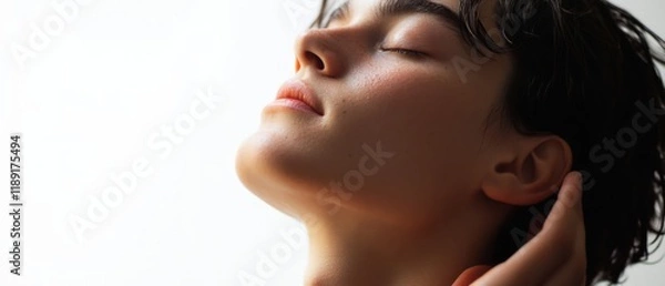 Obraz a person with their eyes closed