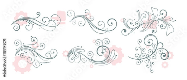 Fototapeta Collection of spring colorful flower elements vector. Set floral of wildflower, leaf branch, foliage on white background. Hand drawn blossom illustration for decor, easter, sticker, clipart, print.