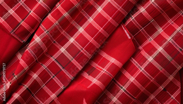 Obraz red christmas background plaid textured background