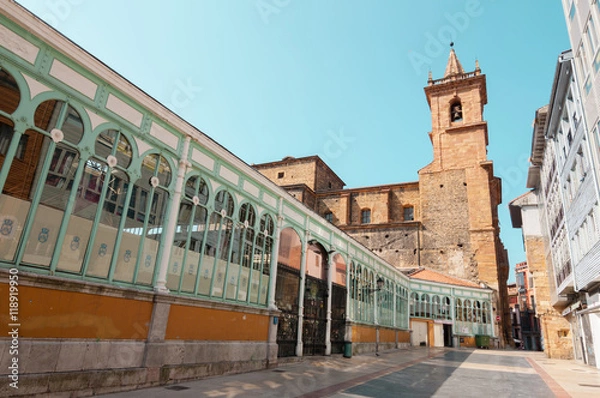 Obraz San Isidoro el Real and Fontán Market, Oviedo, Asturias,  Spain