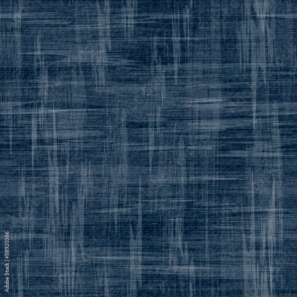 Fototapeta Vector Jeans background with flowers. Denim seamless pattern. Blue  fabric. Floral grunge .