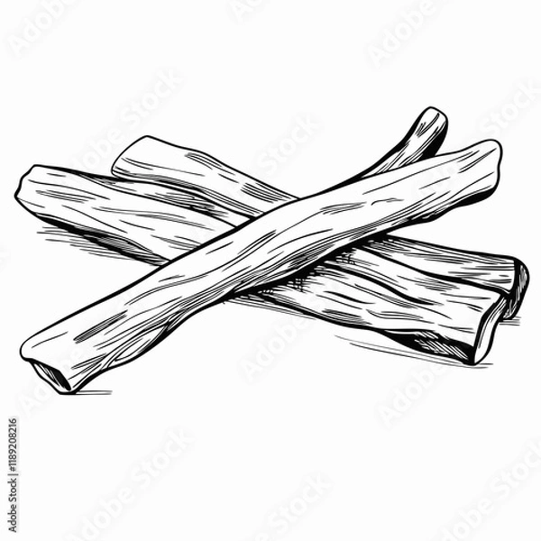 Fototapeta Beef jerky sticks in black and white sketch