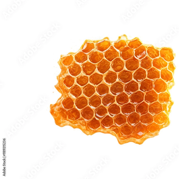 Fototapeta Golden Honeycombs Isolated on Transparent Background