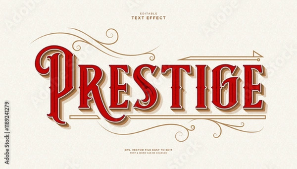 Fototapeta Prestige editable text effect victorian vintage style