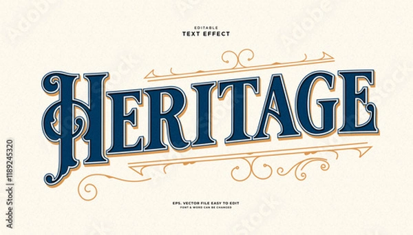 Fototapeta Heritage vintage editable text effect victorian style