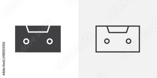 Fototapeta Cassette icon flat and simple set design