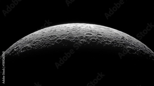 Fototapeta craters on the moon in grayscale