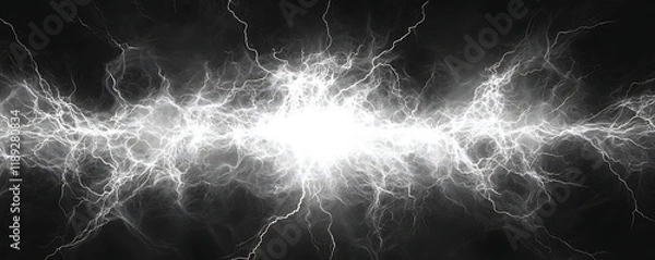 Obraz White Lightning Bolt Explosion Abstract Energy