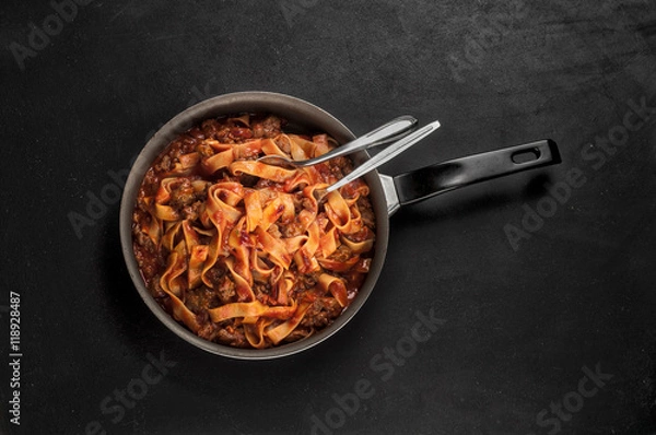 Obraz Traditional Fettuccine pasta bolognese