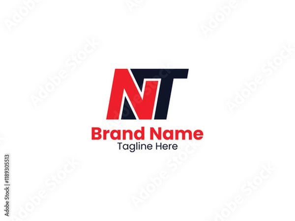 Fototapeta Creative Initial letter NT monogram logo. Vector NT or TN logo template. 