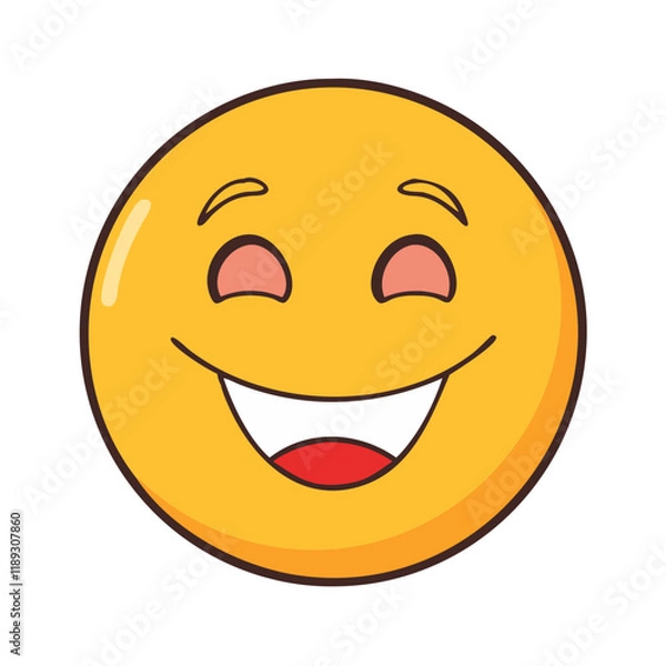 Fototapeta smiling face emoji vector icon, smiling face emoji vector illustration - simple illustration of smiling face emoji, perfect for logos, and smiling face emoji -themed designs.