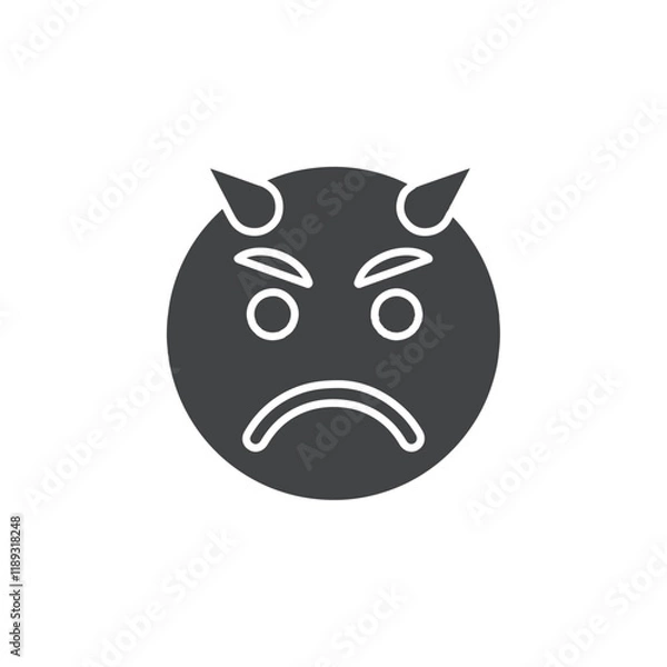 Fototapeta evil icon Flat logo set collection