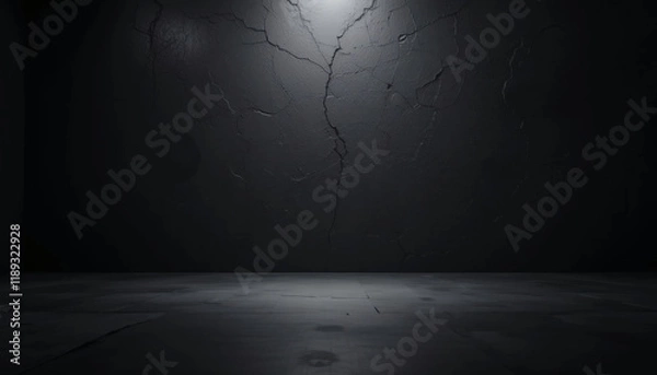 Obraz Dark Stage with Central Spotlight Illuminating Empty Space