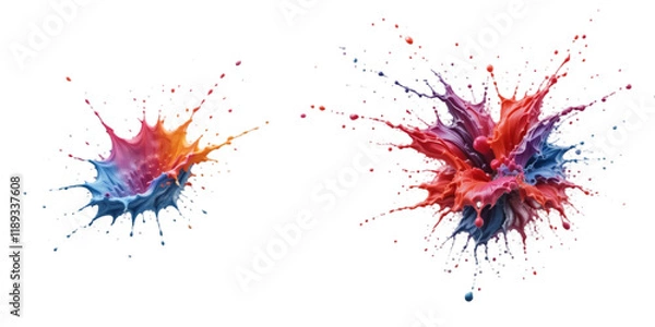 Obraz Vibrant Paint Splash on Transparent Background
