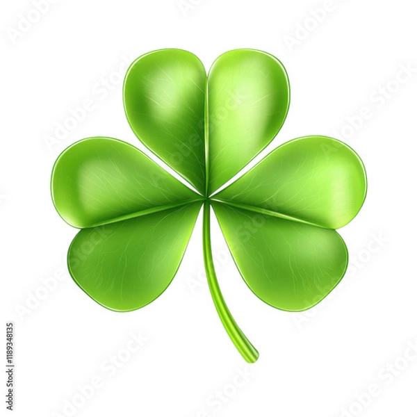 Fototapeta Vibrant Green Shamrock Leaf: A Symbol of Irish Luck and St Patricks Day Celebration