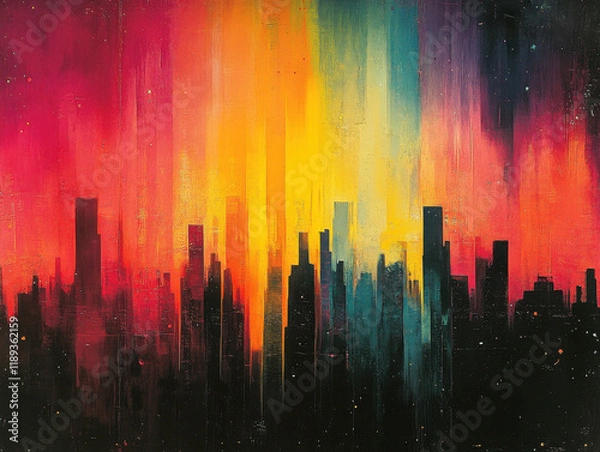 Obraz High-tech abstract backdrop with futuristic color transitions