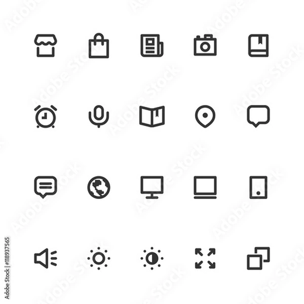 Fototapeta Basic Bold Line Icons vol.3