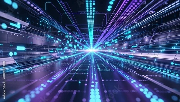 Fototapeta Abstract Technology Background (Data Flow)