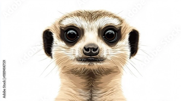 Fototapeta Detailed Meerkat Head in Wide Angle View for Wildlife Enthusiasts
