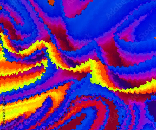 Fototapeta abstract colorful striking flow background with waves