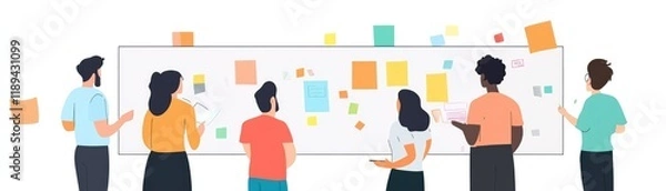 Fototapeta Diverse Office Team Collaborating