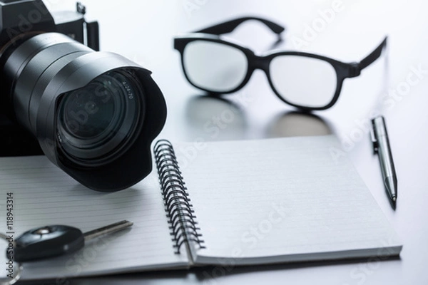 Obraz Notepad camera and pen