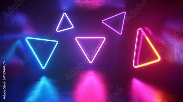 Fototapeta Vivid Dimensions: 3D Rendered Colorful Geometric Shapes Floating on a Neutral Background