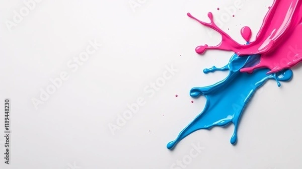 Fototapeta Colorful paint splashes on a white background