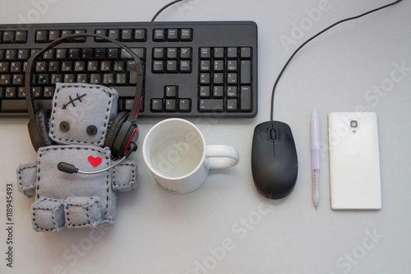 Obraz Soft Robot Toy Helpdesk objects
