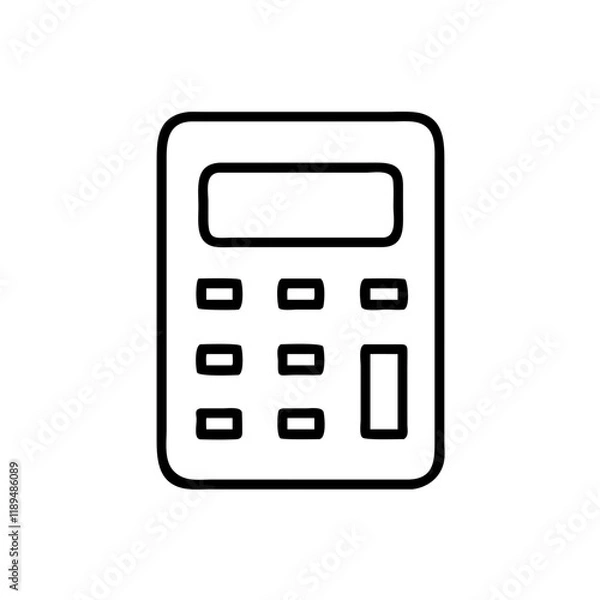 Fototapeta Simple line icon of a calculator in a minimalistic design