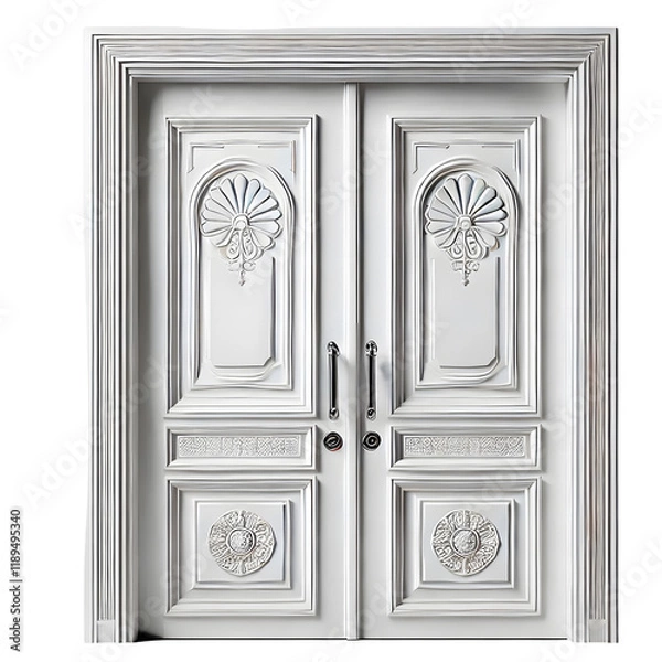 Fototapeta White Door Isolated on transparent background