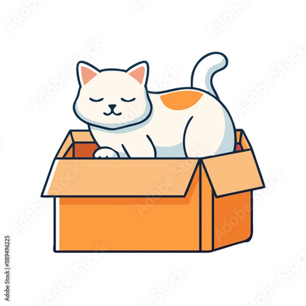 Fototapeta cat in a box vector icon, cat in a box vector illustration - simple illustration of cat in a box, perfect for logos cat in a box
