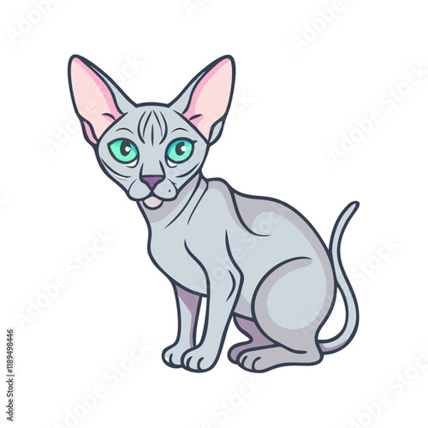 Fototapeta sphynx cat vector icon, sphynx cat vector illustration - simple illustration of sphynx cat, perfect for logos sphynx cat
