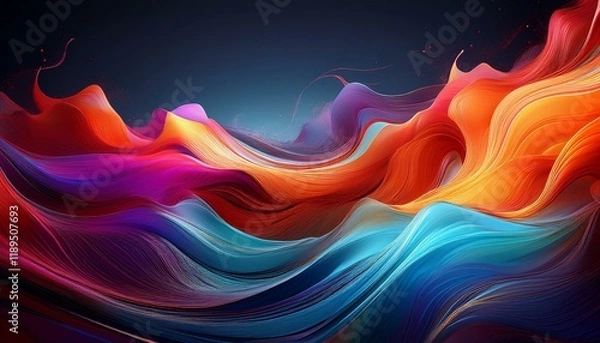 Fototapeta cool cutting-edge abstract wallpaper layout of coloration splash waves ai generated photograph