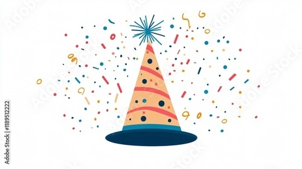 Fototapeta Modern Party Hat with Pointed Decorations for Wide-Angle Events