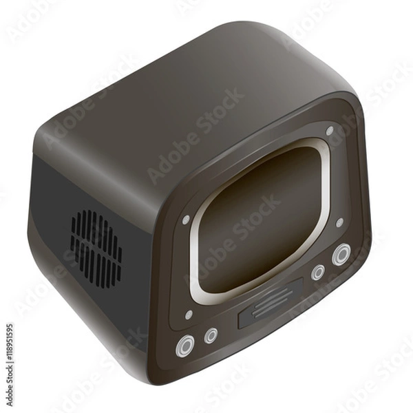 Obraz Retro, outmoded, antique. Old TV illustration on a white background; can be used for a greeting card, invitation, in the designer.