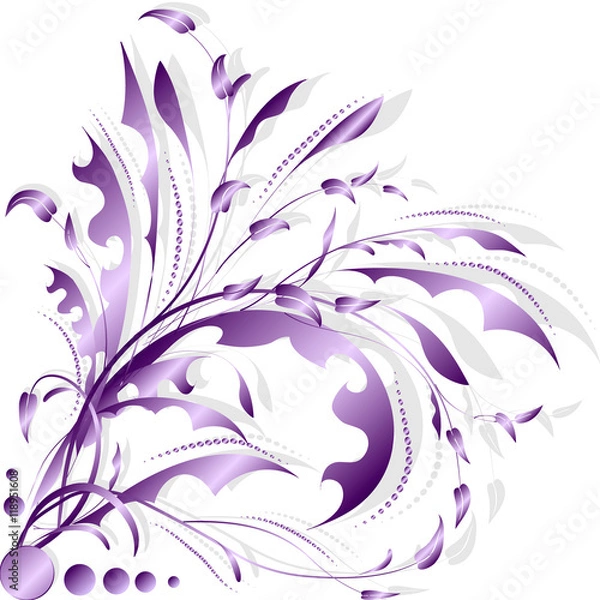 Obraz Abstract floral pattern on a white background, can be user for wallpapper, invitation, cards,  pattern fills, background,surface textures.
